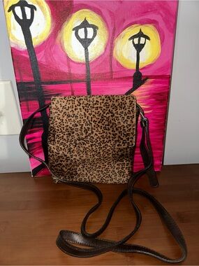 Rehab Bottega Veneta Leopard Print Crossbody Bag – Brown/Black